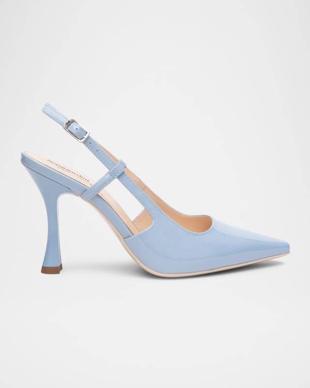 Patent Stiletto Slingback Pumps